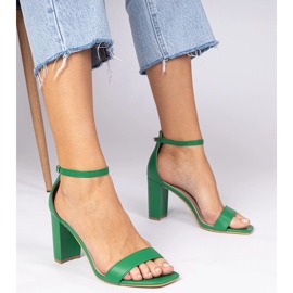Green high heel sandals 1