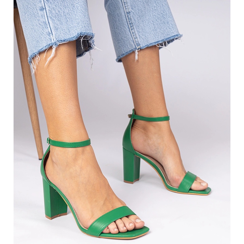 Green high heel sandals 1