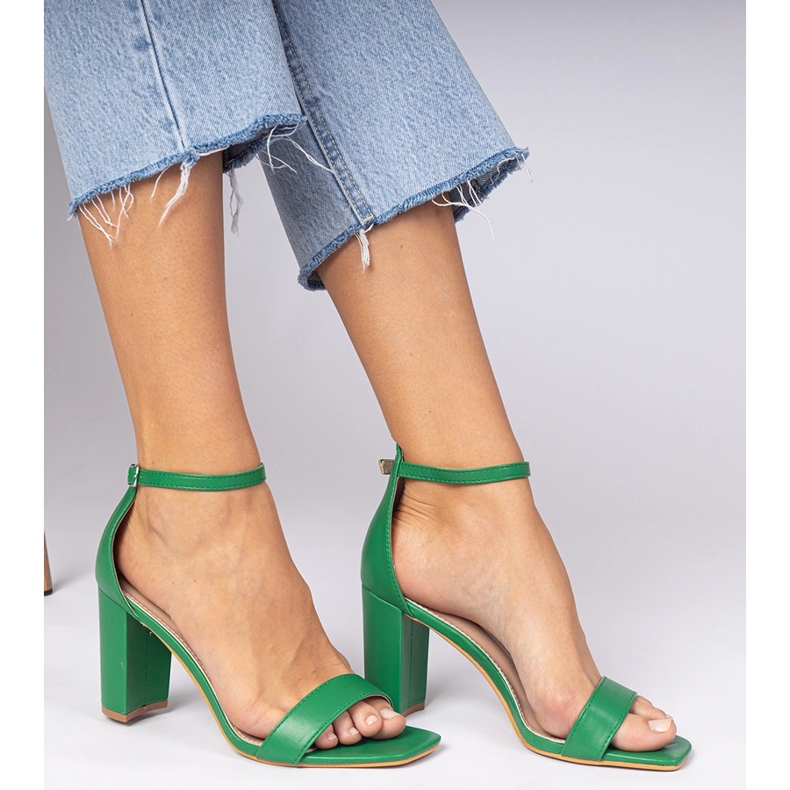 Green high heel sandals 2
