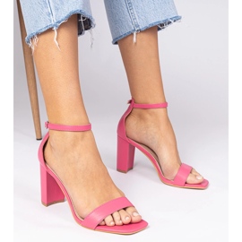 Pink high heel sandals 1