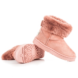 Bella Paris Snow boots with a bow pink 1