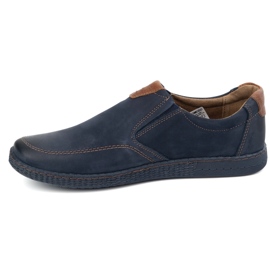 KOMODO Men's leather shoes casual 854/2 navy blue 1 KOMODO Men's leather shoes casual 854/2 navy blue 1