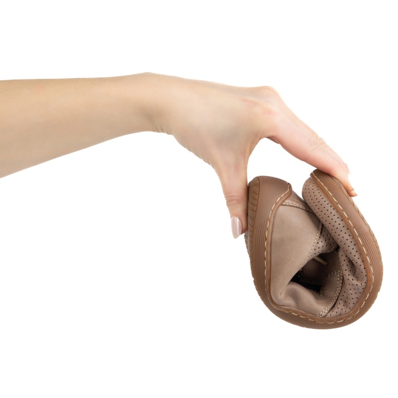 Olivier Women's minimalist leather shoes barefoot 1244 perforated beige 1 Olivier Women's minimalist leather shoes barefoot 1244 perforated beige 1