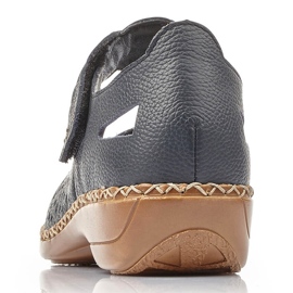 Women's leather shoes with velcro navy blue Rieker 41399-14 11