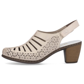 Rieker 40959-60 beige leather high heel sandals 2 Rieker 40959-60 beige leather high heel sandals 2