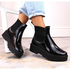 Big Star MM274395 lacquered boots, Chelsea boots, waterproof rain boots black 2 Big Star MM274395 lacquered boots, Chelsea boots, waterproof rain boots black 2