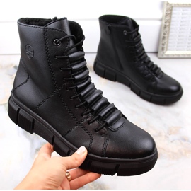 Comfortable women's insulated black platform boots Rieker X3428-00 1 Comfortable women's insulated black platform boots Rieker X3428-00 1