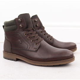 Leather waterproof ankle boots, insulated men's shoes, brown Rieker F4544-25 1 Leather waterproof ankle boots, insulated men's shoes, brown Rieker F4544-25 1