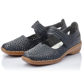Women's leather shoes with velcro navy blue Rieker 41399-14 2 Women's leather shoes with velcro navy blue Rieker 41399-14 2