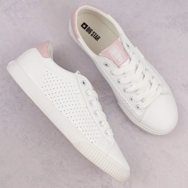 Low-top sneakers made of eco leather, white Big Star HH274073 2 Low-top sneakers made of eco leather, white Big Star HH274073 2