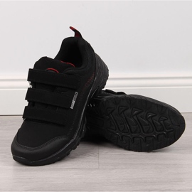 Trekking shoes with Velcro waterproof black and red American Club 1 Trekking shoes with Velcro waterproof black and red American Club 1