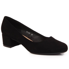 Black suede block pumps by Sergio Leone 1