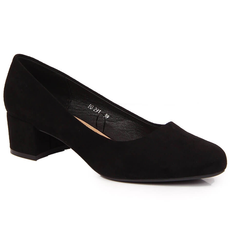 Black suede block pumps by Sergio Leone 1