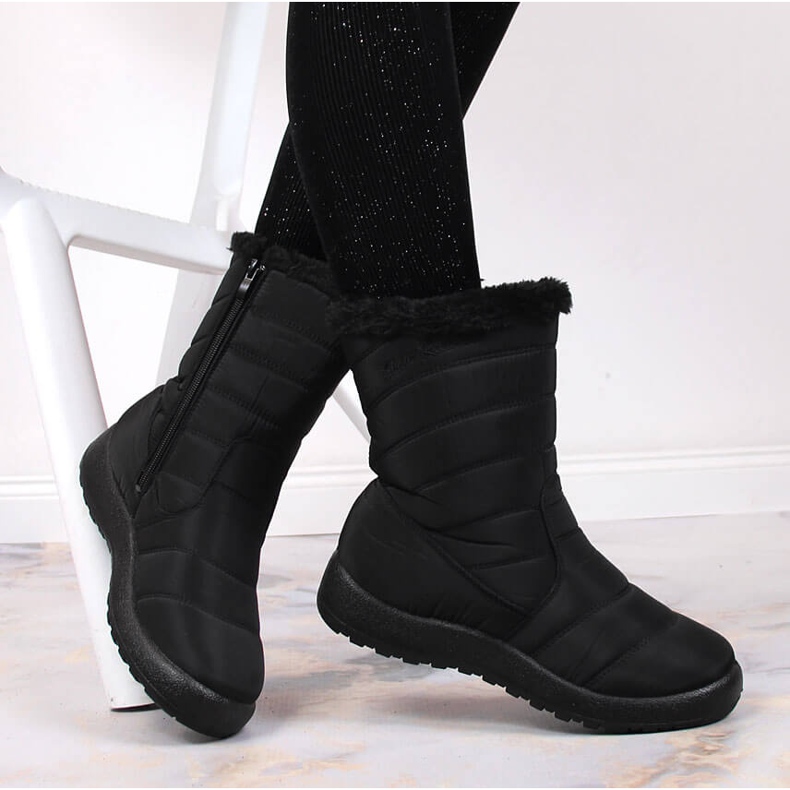 Women's waterproof snow boots high insulated black NEWS 2