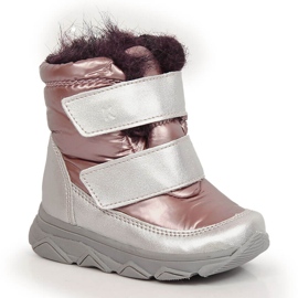 Girls waterproof snow boots with velcro membrane Kornecki 6895 pink 1