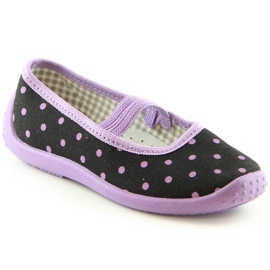 Girls ballerina slippers for kindergarten and school slip-on Nazo N006ABW black 2 Girls ballerina slippers for kindergarten and school slip-on Nazo N006ABW black 2