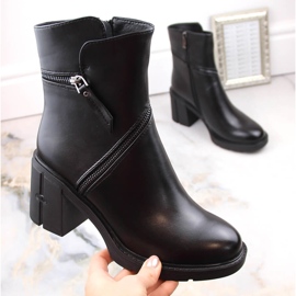 Women's high-heeled ankle boots with a zipper, black Filippo DBT4849 2
