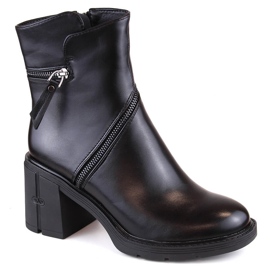 Women's high-heeled ankle boots with a zipper, black Filippo DBT4849 1