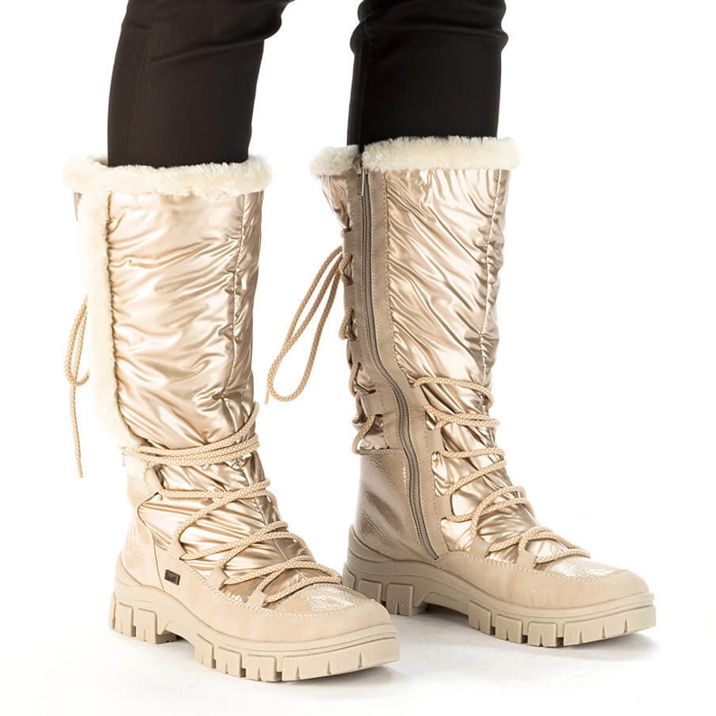Waterproof women's high-beige snow boots Rieker Z1083-62 2 Waterproof women's high-beige snow boots Rieker Z1083-62 2