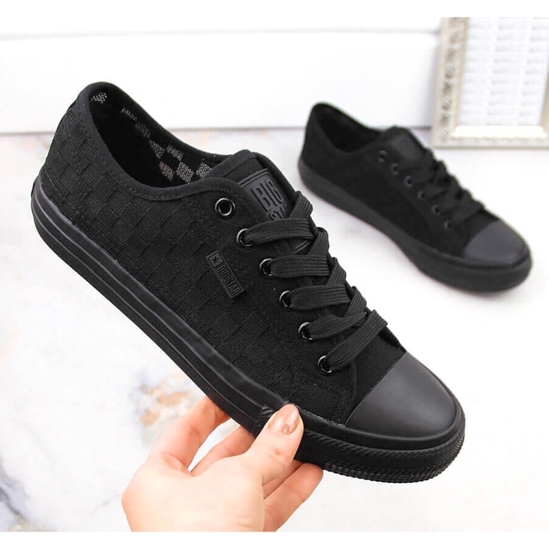 Women's black openwork sneakers Big Star LL274072 2 Women's black openwork sneakers Big Star LL274072 2