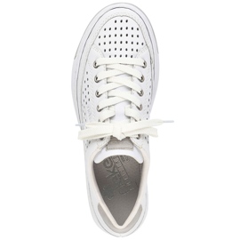 Comfortable women's leather openwork sports shoes, white, Rieker L8849-80 1 Comfortable women's leather openwork sports shoes, white, Rieker L8849-80 1