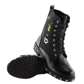 Black boots with a felt uppers 2
