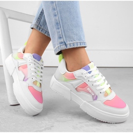 Women's multicolor platform sports shoes Big Star NN274359 white 2