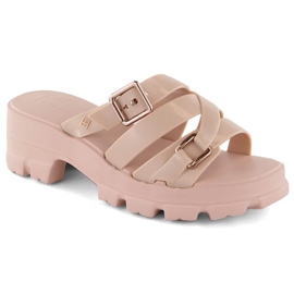 Comfortable women's scented slippers with nude heels Zaxy NN285044 pink 1