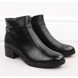 Women's ankle boots with heels, insulated, black, Potocki 12280 2