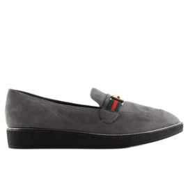 Gray Women's gray loafers S0-204 gray grey 2