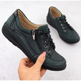 Leather women's shoes comfortable green Helios 411 1