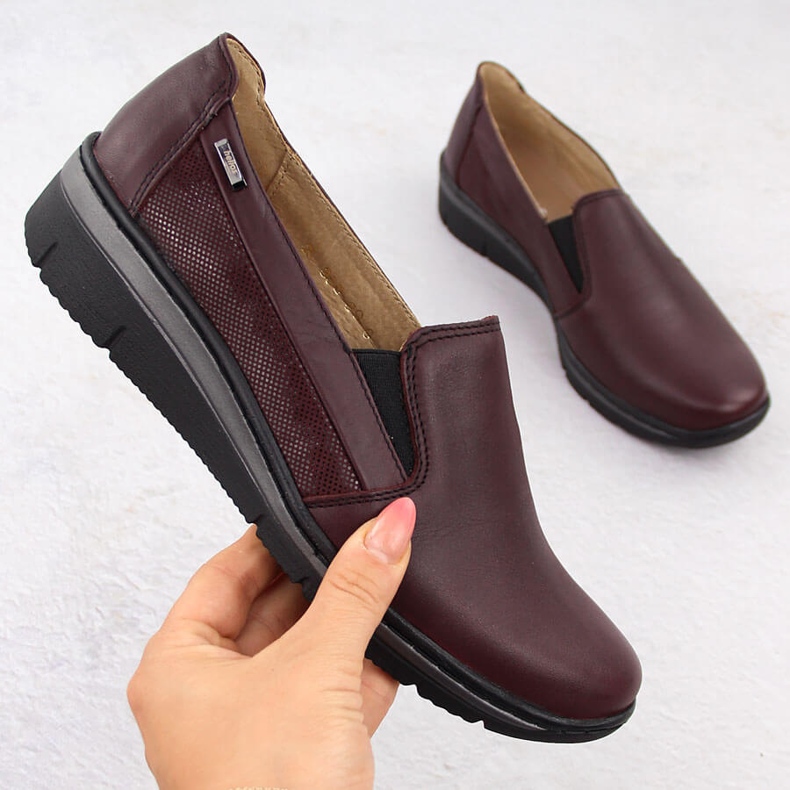 Leather women's shoes comfortable cherry Helios 350-2 red 1 Leather women's shoes comfortable cherry Helios 350-2 red 1