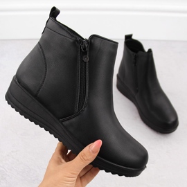 Women's comfortable ankle boots on a rise black Filo Donna Z24-37 1 Women's comfortable ankle boots on a rise black Filo Donna Z24-37 1