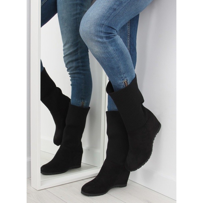 Black Black wedge boots K938 black 1