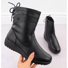 Women's insulated black boots Unisoft 7985 1