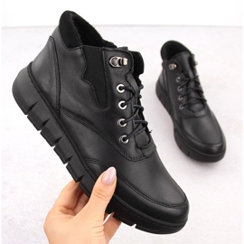 Women's leather boots on the platform, black Helios 561 1 Women's leather boots on the platform, black Helios 561 1