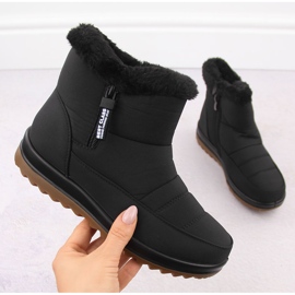 Women's snow boots with fur, black Potocki 66302 1