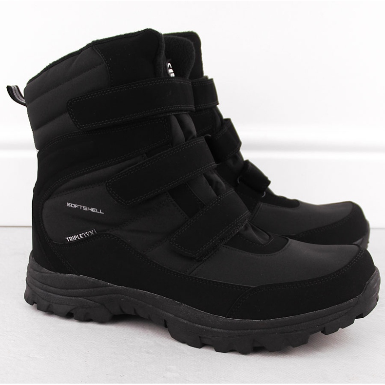 Men's waterproof oversized snow boots, black American Club SN45 1