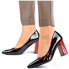Women's high red patent pumps, black GD-FL486B-B 1