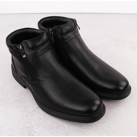 Men's insulated ankle boots with zippers, black Unisoft 7516 2