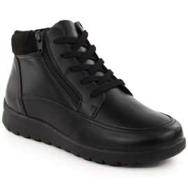 Comfortable, insulated black leather boots by Filippo DBT6629 1