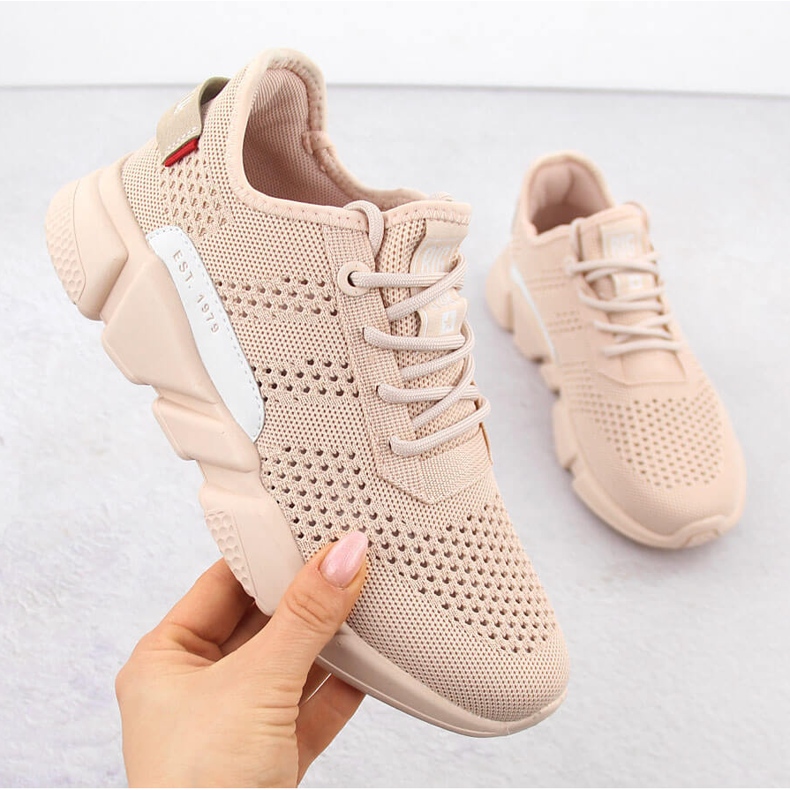 Nude textile sports shoes Big Star JJ274272 beige 1 Nude textile sports shoes Big Star JJ274272 beige 1