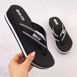 Women's black wedge flip-flops Big Star NN274A727 1