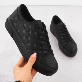 Women's eco leather sneakers Black Big Star RR274335 1