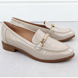 Women's low -healed lacquered beige Potocki SZ12065 shoes 2