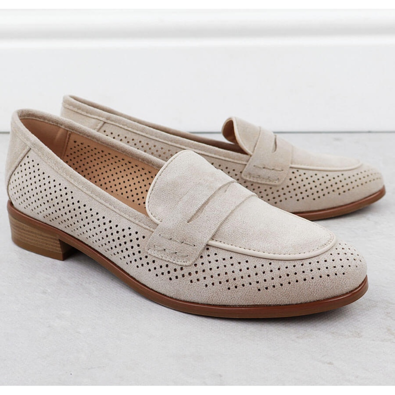 Lords openwork shoes, beige potocki sz12585 2