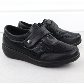 Women's comfortable shoes with Velcro black unisoft 9022 2