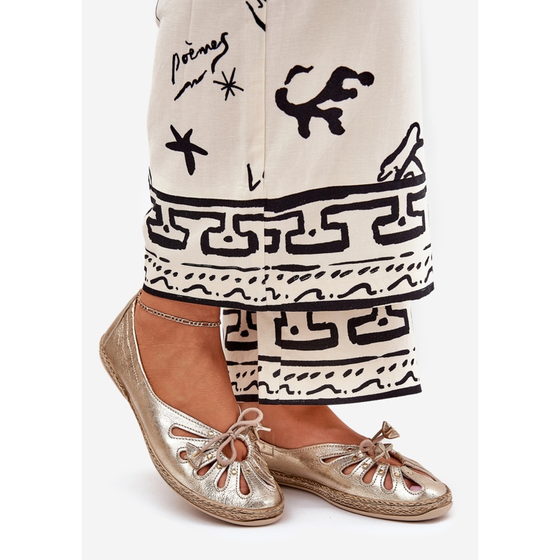 Flat ballerinas made of natural leather Zazoo 10179 zlotys golden 1 Flat ballerinas made of natural leather Zazoo 10179 zlotys golden 1