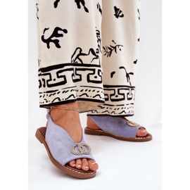 Women's sandals with flat -heeled Eco Blue Eco 2