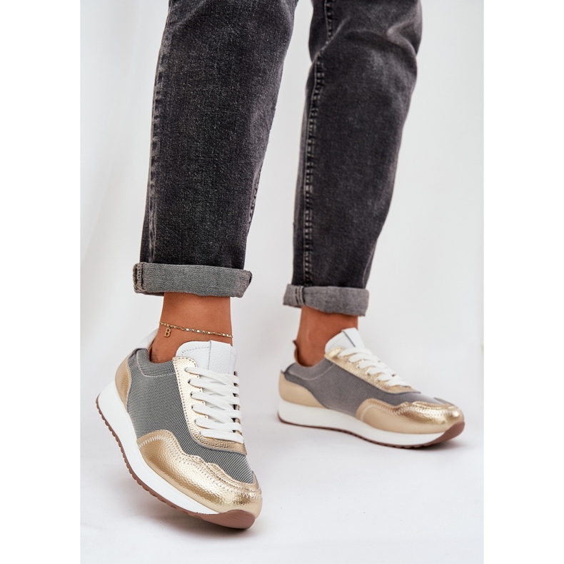S.Barski Leather sports shoes Sneakers women LR51-847 PLN golden 2 S.Barski Leather sports shoes Sneakers women LR51-847 PLN golden 2